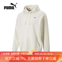 PUMA 彪马 男子上衣2023夏季新款套头连帽休闲针织卫衣537750 白色|537750-99