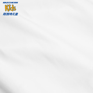 Skechers斯凯奇童装男童背心夏季户外运动休闲儿童舒适透气背心P224B048 亮白色/0019 120cm