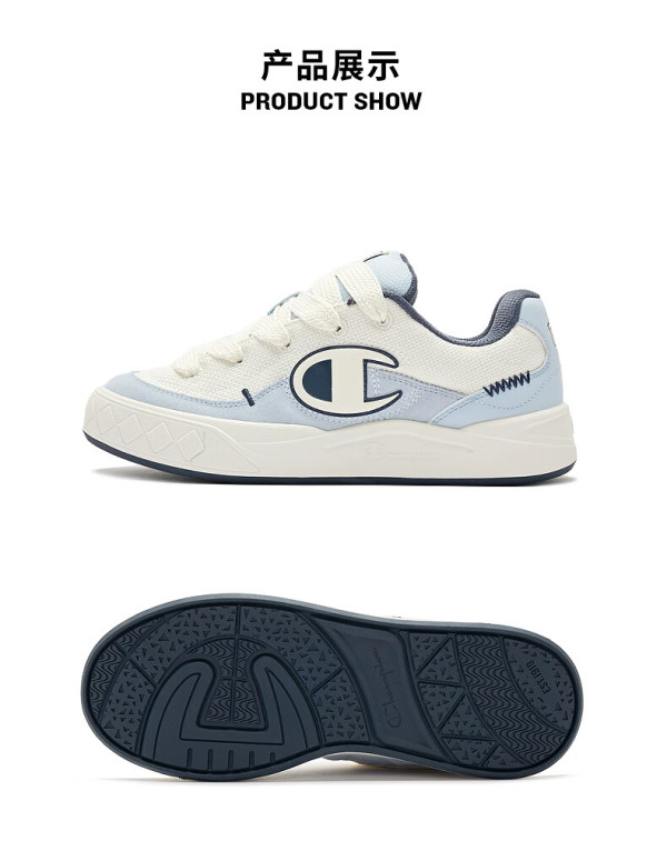 champion冠军atomic 1板鞋平底低帮板鞋休闲鞋男女运动鞋潮牌 浅蓝(款