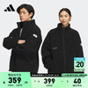 adidas 阿迪达斯 轻运动男女款保暖仿羊羔绒夹克外套IQ1366 黑色/黑色 A/L