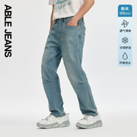 ABLE JEANS【直筒滑板裤】24春夏男士休闲直筒宽松水洗牛仔裤 浅黄泥蓝 28/30