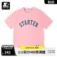 STARTER |短袖2024夏季宽松版型同款学院风格字体T恤宽松 浅粉色 S 165/84A