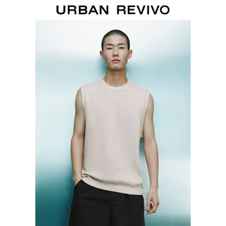 URBAN REVIVO 男士休闲肌理感无袖针织衫 UMF940018 裸杏色 XS