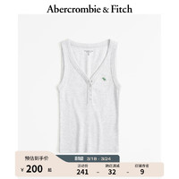 ABERCROMBIE & FITCH女装 24春夏美式风基本款小麋鹿亨利式辣妹背心358962-1 浅灰色 S