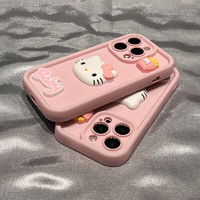 鉴百伊 日韩立体HelloKitty猫适用iPhone15手机壳苹果14promax硅胶软壳13防摔 立体HelloKitty猫 iPhone 13