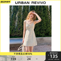 UR 预售UR2023夏季女装法式小清新碎花吊带裙小个子连衣裙UWL732052