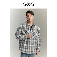 GXG 秋冬热卖 经典黑白格纹男式夹克外套上衣情侣外套