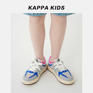 Kappa 卡帕 Kids卡帕童鞋儿童运动鞋春季男童女童网面休闲透气防滑板鞋 米/灰 30码内长约195mm