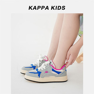 Kappa Kids卡帕童鞋儿童运动鞋春季男童女童网面休闲透气防滑板鞋 米/灰 30码内长约195mm