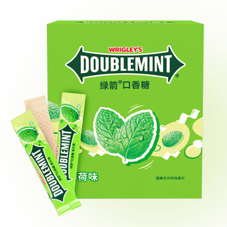 DOUBLEMINT 绿箭 口香糖盒装80片清凉薄荷味清新口气接吻休闲零食糖果13 绿箭口香糖 2.7g 1盒 80片