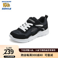 Skechers斯凯奇童鞋2024春男童网面透气运动鞋舒适轻便休闲鞋405283L 黑色/白色/BKW 35码