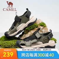 骆驼（CAMEL）2024夏季户外凉鞋软弹减震防撞鞋头透气舒适男鞋 G14M076647 绿黑色 40