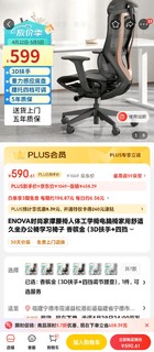 ENOVA plus会员ENOVA时尚家撑腰椅人体工学椅电脑椅家用舒适久坐办公椅学习椅子 香槟金（3D扶手+四挡调节腰靠）