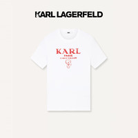 Karl Lagerfeld卡尔拉格斐2024夏季KARL印花短袖T恤老佛爷 本白 44