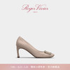 ROGERVIVIER【甄选】/RV女鞋Trompette经典方扣高跟鞋漆皮婚鞋单鞋 肉色 36