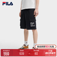 FILA 斐乐 官方男士梭织五分裤2024夏季新款时尚休闲机能潮流工装裤