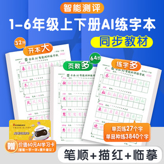 一年级二年级下册练字帖小学生三四五六年级上册语文同步人教版每日一练笔画笔顺描红临摹专用练字纸点阵控笔训练硬笔书法练字本