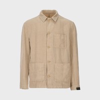 Massimo Dutti 男士纯色经典翻领多口袋单排扣休闲夹克外套