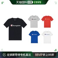 CHAMPION 冠军 香港直邮Champion男女同款短袖黑色圆领T恤细节装饰复古经典