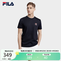 FILA 斐乐 官方男子短袖T恤2024夏简约圆领商务休闲通勤短袖衫