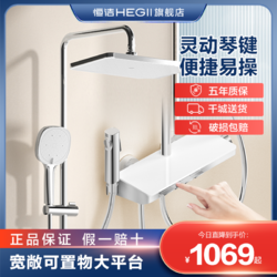 HEGII 恒洁 卫浴带置物台淋浴花洒套装家用冷热淋雨喷头沐浴器938-333