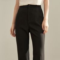 INMAN 茵曼 女装简约纯色显瘦休闲长裤修身微喇裤