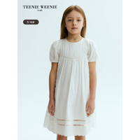Teenie Weenie Kids小熊童装24年夏女童全棉法式泡泡袖连衣裙 白色 130cm