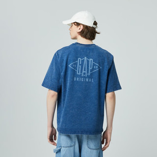 Gap 盖璞 男女春季圆领短袖T恤 877013 深蓝色 XXXL
