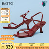 BASTO 百思图 24夏季时尚气质一字带凉鞋细高跟女条带凉鞋M1022BL4 红色M1022BL4 36