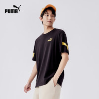 PUMA 彪马 官方 夏季新款男子运动休闲印花短袖T恤 SUMMER 676675 黑色-01 XS(165/88A)