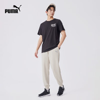 PUMA 彪马 官方 夏季新款男女同款休闲印花圆领短袖T恤 LEGACY TEE 624714 黑色-01 XS(165/88A)