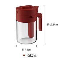SP SAUCE 日本高硼硅玻璃调料罐厨房调料盒调味罐调味盒盐罐储物架套装 酒红色高硼硅调料罐-赠小勺子