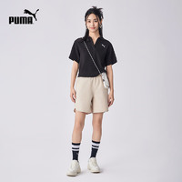 PUMA 彪马 官方 新款女子气质翻领宽松短袖Polo衫 HER POLO TEE 676651 黑色-01 M(160/84A)