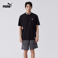 PUMA 彪马 官方 新款夏季男女同款休闲圆领短袖T恤 TEAM BADGE 677382 黑色-01 XS(165/88A)