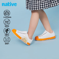 native 儿童洞洞鞋   白色|橙子半圆|橙色 34.5