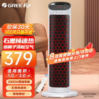 GREE 格力 石墨烯取暖器家用负离子遥控暖风机浴室立式电暖风节能速热电暖器卧室办公室电暖气片电热风机 负离子遥控款-石墨烯科技速热NTFH-S7120B