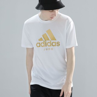 adidas 阿迪达斯 男式短袖大LOGO简约时尚圆领夏季运动T恤