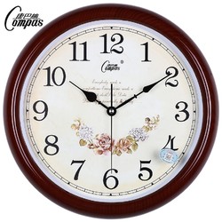 Compas 康巴絲 歐式鐘表創意掛鐘日歷時尚個性掛表復古靜音客廳時鐘石英鐘