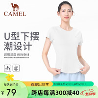 CAMEL 骆驼 瑜伽服女短袖透气跑步衣运动服上衣速干健身服t恤 Y24BAW6010