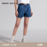 MISS SIXTY 2024夏季牛仔短裤女含天丝复古深蓝直筒百搭休闲风 深蓝 27