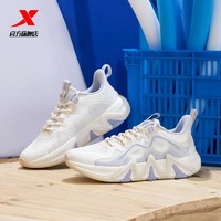XTEP 特步 休闲鞋男玄机2.0时尚舒适运动鞋白色网面透气跑步鞋缓震回弹