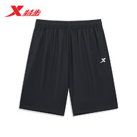 XTEP 特步 运动裤男梭织五分裤876229970032 正黑色 S