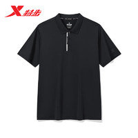 XTEP 特步 运动短袖男POLO衫夏季休闲876229020174 正黑色 2XL