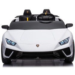 酷太陽 蘭博基尼兒童電動車雙座遙控四輪玩具汽車可坐人寶寶網紅跑車白色