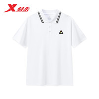 XTEP 特步 短袖POLO衫运动T恤男透气春夏876229020076 珍珠白 L