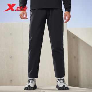 XTEP 特步 运动裤男长裤休闲跑步训练梭织长裤877429980054 正黑色 S
