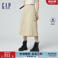 Gap女装2024春季防泼水不对称立体口袋半身裙872458 卡其色 160/62A(S) 亚洲尺码