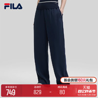 FILA 斐乐 官方女士梭织长裤2024夏季新款时尚简约宽松休闲阔腿裤