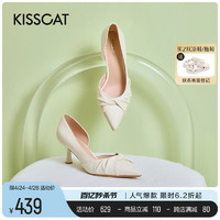 KISSCAT 接吻猫 女士羊皮革高跟鞋 KA32126 浅青灰色 37