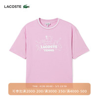 LACOSTE法国鳄鱼童装24夏季趣味百搭短袖T恤TJ7659 IU9/粉色 12A
